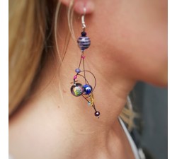 Fine black purple earrings