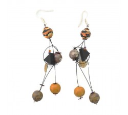 Boucles d'oreilles Boucles d’oreilles fines marron orangé Babachic by Moodywood