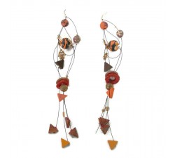 Earrings Orange brown extra long earrings Babachic by Moodywood