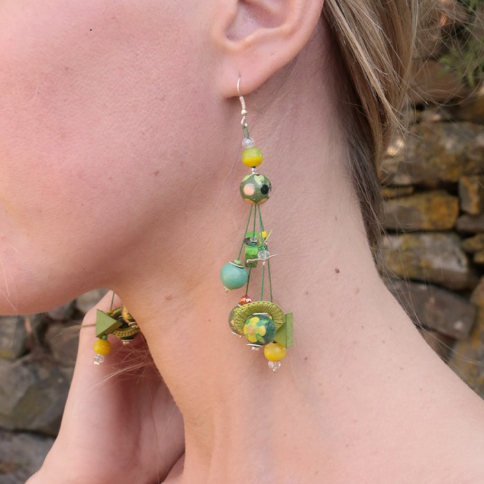 Pendientes Pendientes Gypsies 7 cm verde Babachic by Moodywood