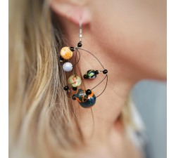 Earrings Round orange brown earrings Babachic by Moodywood
