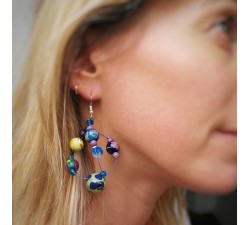 Earrings Round yellow and blue earrings Babachic by Moodywood