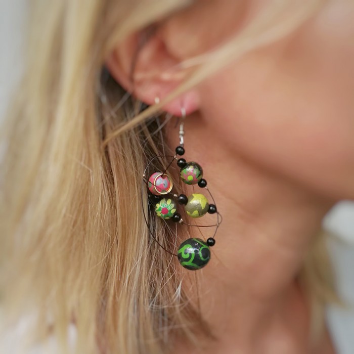 Boucles d'oreilles Boucles d’oreilles rondes vert foncé Babachic by Moodywood