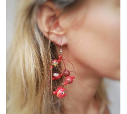 Round red earrings