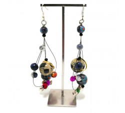 Earrings Blue long earrings with little bells Babachic by Moodywood