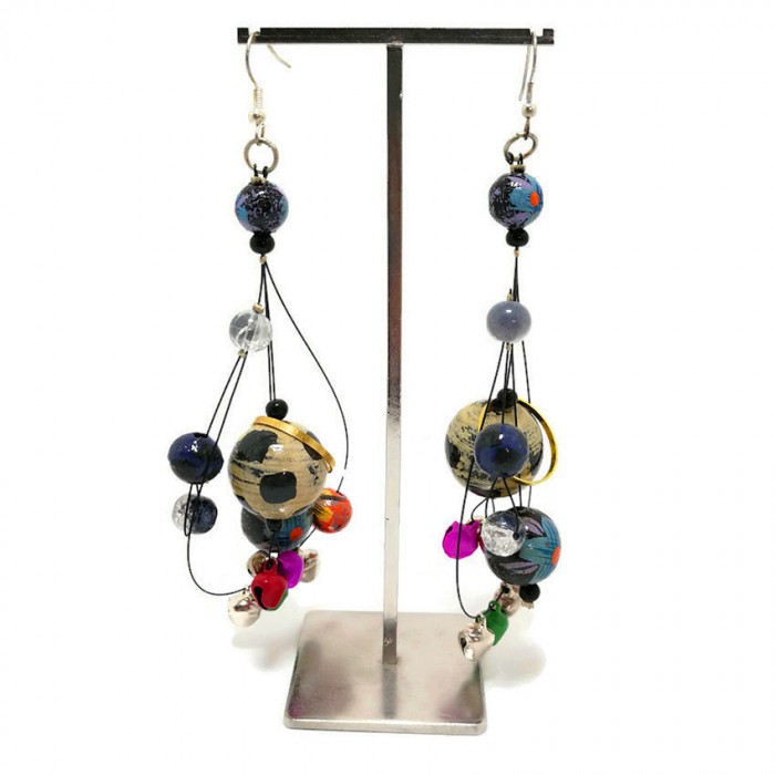 Pendientes Pendientes largos azules con campanas pequeñas Babachic by Moodywood