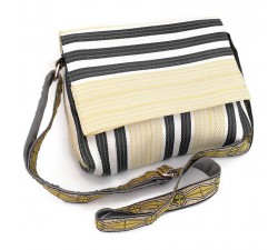 Handbags Pale yellow and black small flap handbag Babachic by Moodywood