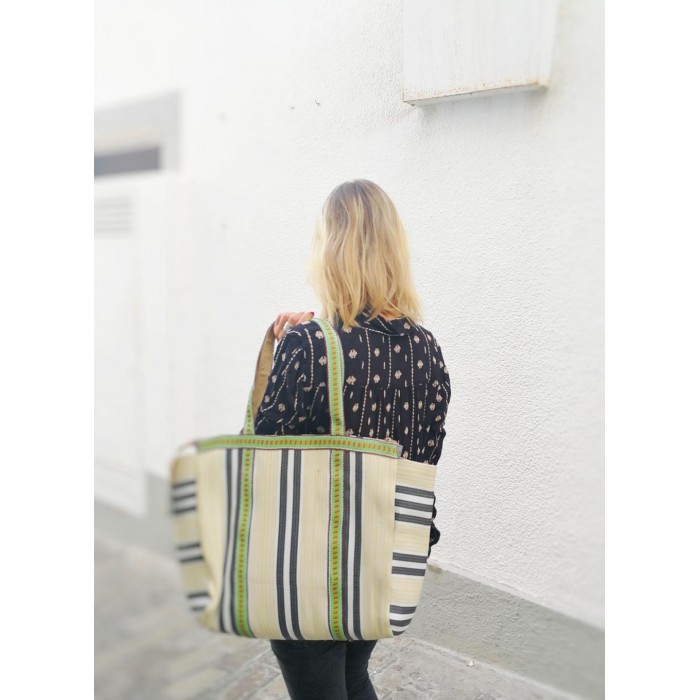 Tote bags Pale yellow and black simple tote bag Babachic by Moodywood