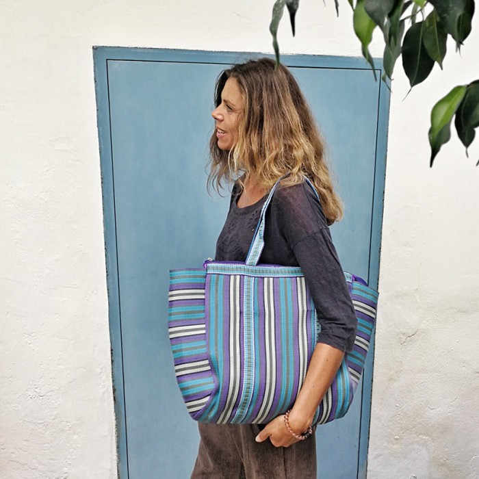 Tote bags Cabas simple bleu et violet Babachic by Moodywood