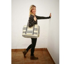 XXL bags Pale yellow and black Weekend bag Babachic by Moodywood