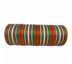 Canvas of recycled plastic fabris in black, white, red and green stripes, great fabric for bag designers