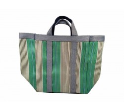 Handbags Picnic Small gray with black, yellow and light blue stripes