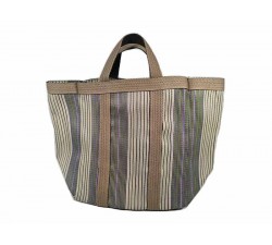 Handbags Picnic Small gray with black, purple and green stripes