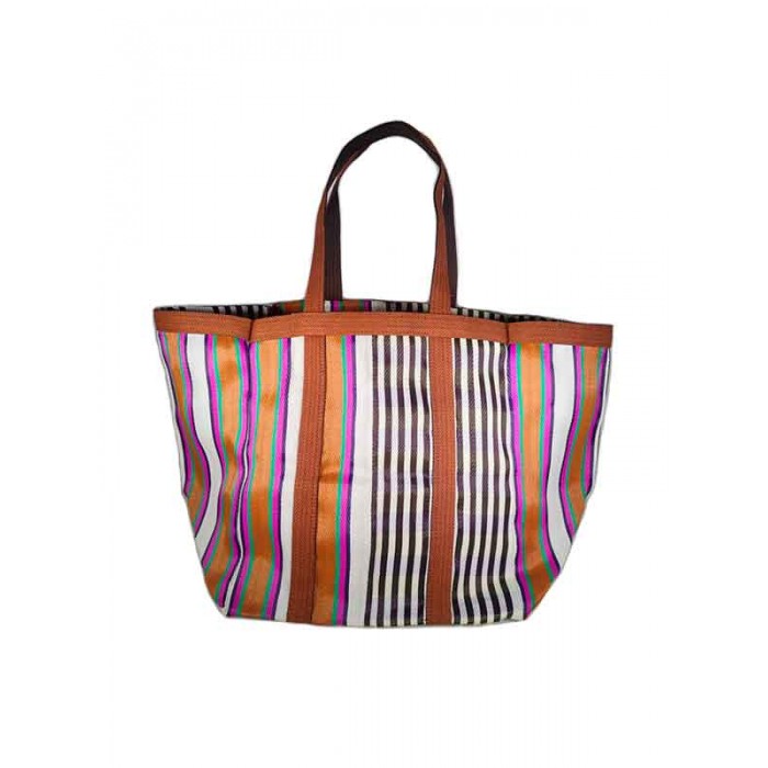 XXL bags Picnic Medium brown, fuchsia, purple and white