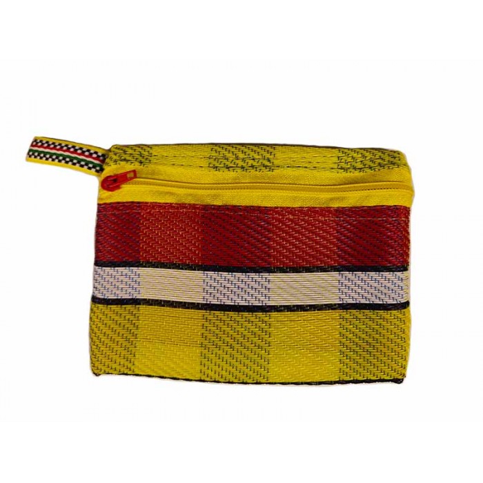 Pocket Pouch Yellow, red and white pocket purse