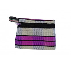 Pocket Pouch Monederito de bolsillo blanco, fucsia y negro