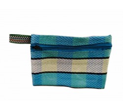 Pocket Pouch Porte monnaie bleu clair, noir et blanc