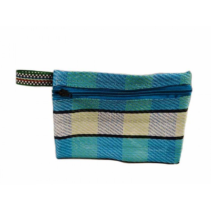 Pocket Pouch Light blue, black and white pocket purse
