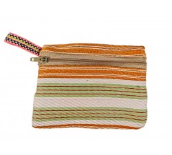 Cases Light orange, green and white pocket purse