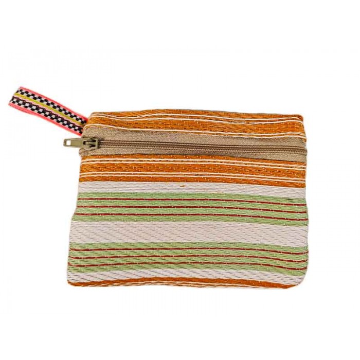 Pocket Pouch Light orange, green and white pocket purse