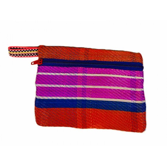 Pocket Pouch Monederito de bolsillo naranja, fucsia y azul