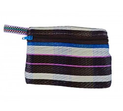 Pocket Pouch Porte monnaie noir, bleu et blanc