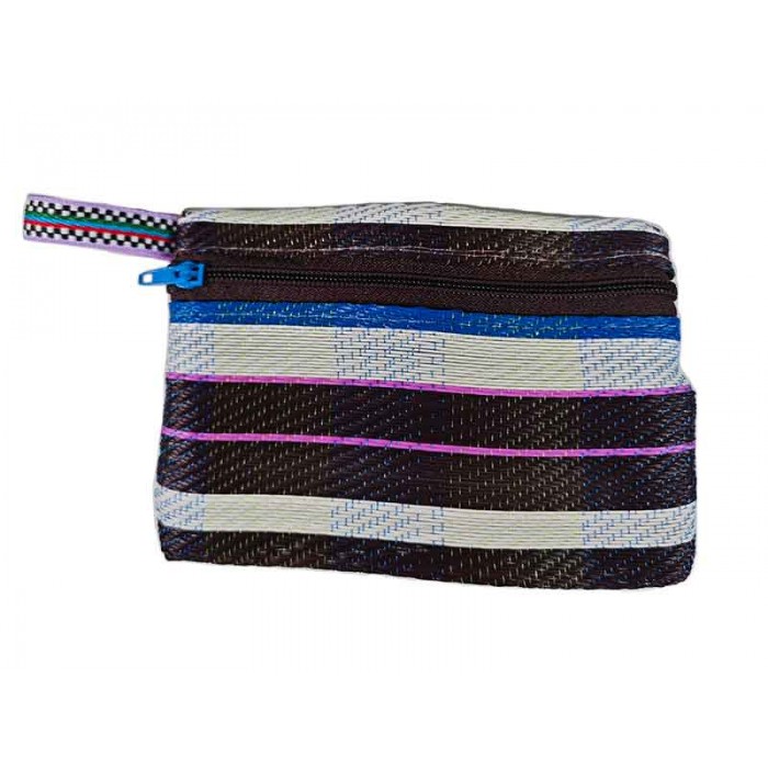 Pocket Pouch Porte monnaie noir, bleu et blanc