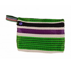 Pocket Pouch Monederito de bolsillo verde, morado y blanco
