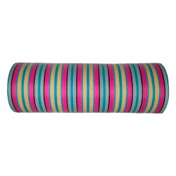 Striped recicled plastic Pink, light blue and ecru recycled plastic fabrics