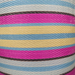 Striped recicled plastic Pink, light blue and ecru recycled plastic fabrics