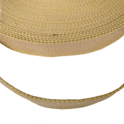 Ceinture Poignée de sac en coton beige et jaune