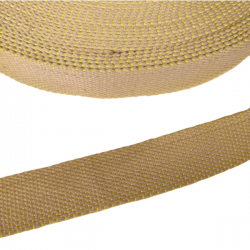 Ceinture Poignée de sac en coton beige et jaune