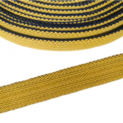 Belt Yellow and navy blue cotton webbing