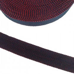 Belt Navy blue and red cotton webbing