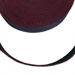Ceinture Sangle de coton bleu marine et rouge