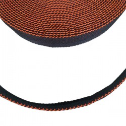 Ceinture Sangle de coton bleu marine et orange