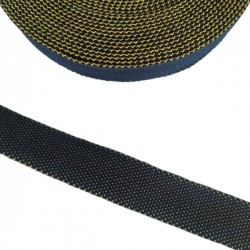 Cintas Belt Cincha de algodón azul marino y amarillo