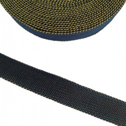 Belt Navy blue and yellow cotton webbing