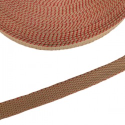 Belt Beige and red thin cotton webbing