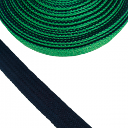 Belt Green and navy blue cotton webbing
