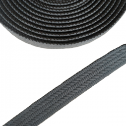 Ceinture Sangle de coton gris et noir