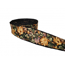 Home 5.5cm black and brown and green silk embroidery Babachic by Moodywood