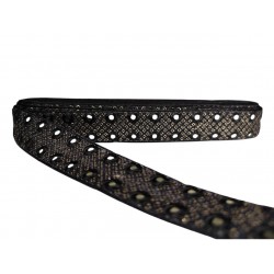 Inicio Cinta bordada con espejos en negro de 3cm Babachic by Moodywood