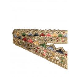 Home 3cm gold zigzag multicoloured sequin embroidered ribbon Babachic by Moodywood