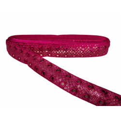 Inicio Cinta rosa fucsia bordada con espejos sobre tela de tul de 3cm Babachic by Moodywood