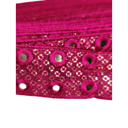 Accueil Ruban rose fuchsia brodé de miroirs sur tissu tulle de 3cm Babachic by Moodywood