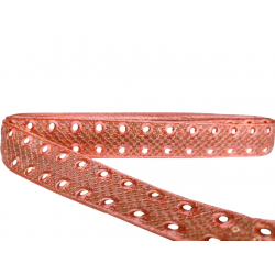 Inicio Cinta en tono rosa salmón claro bordada con espejos sobre tela de tul de 3cm. Babachic by Moodywood