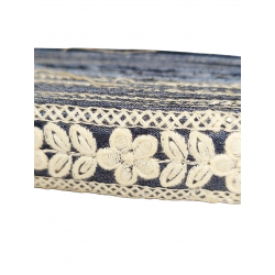 Home Blue ribbon embroidered in white and off-white 3cm Babachic by Moodywood