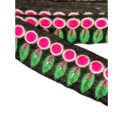 Ruban Brodé Ethno-Chic 30mm | Ruban Fleuri au Mètre