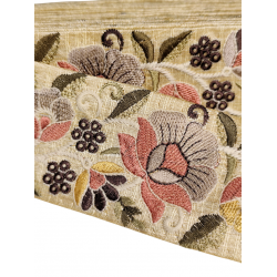 Haberdashery & Fabrics floral Ribbon embroidered in pastel shades of pink, purple, yellow and green 60mm Babachic by Moodywood